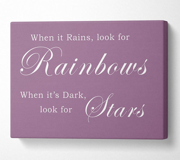  A Canvas Print of When It Rains Look For Rainbows Dusty Pink Canvas Wall Art
