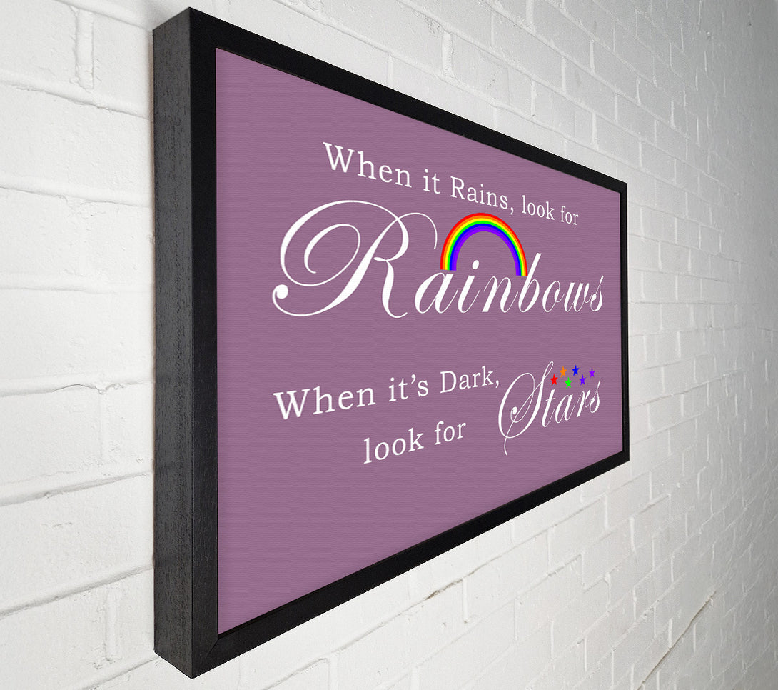  A Canvas Print of When It Rains Look For Rainbows 2 Dusty Pink Canvas Wall Art