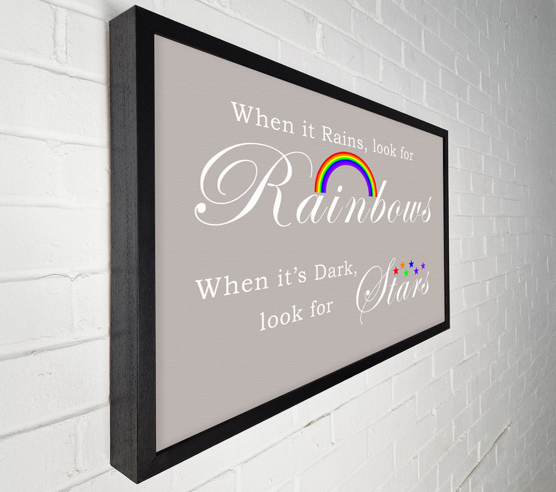  A Canvas Print of When It Rains Look For Rainbows 2 Beige Canvas Print