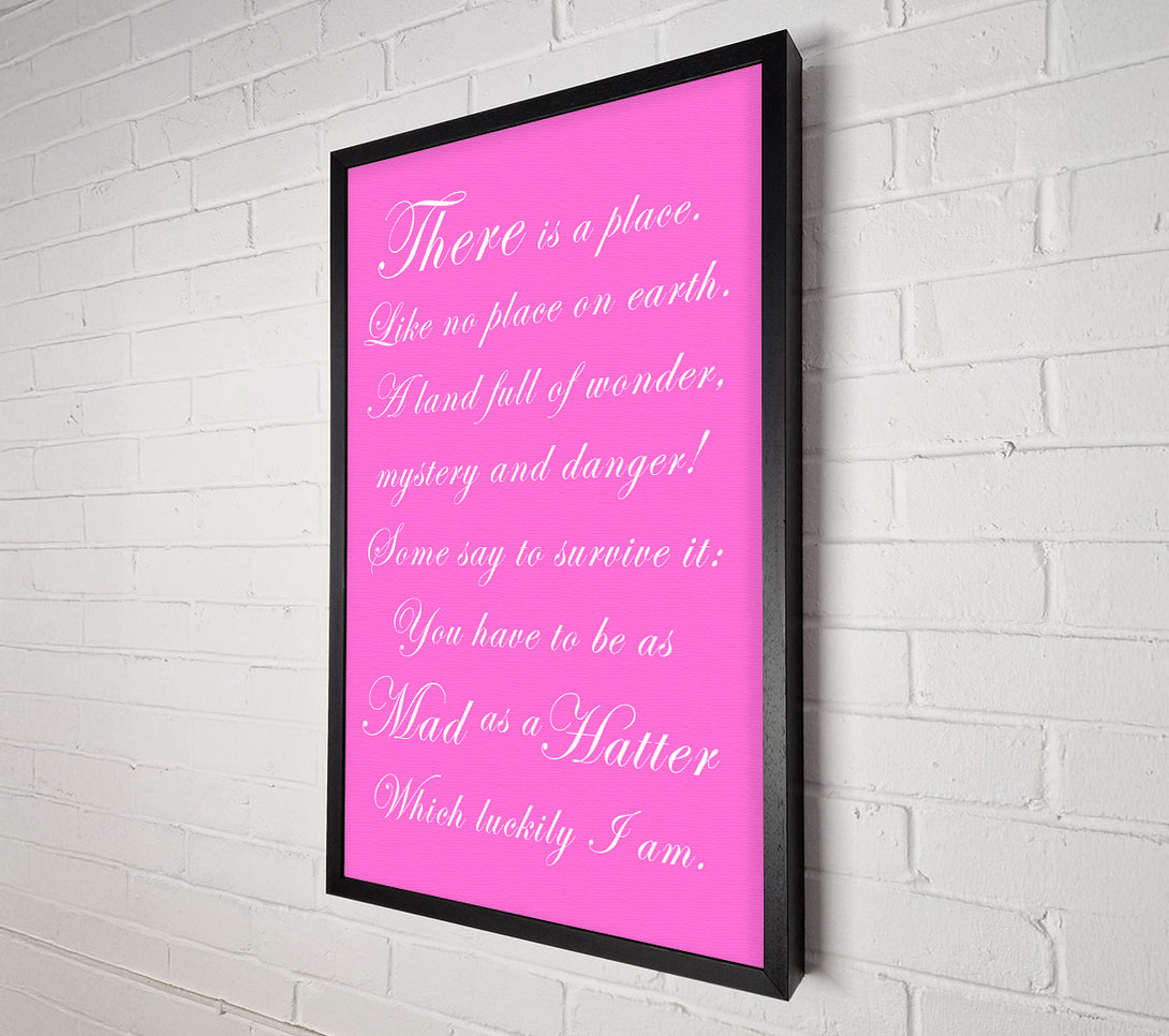  A Canvas Print of Alice In Wonderland As Mad As A Hatter Vivid Pink Canvas Art