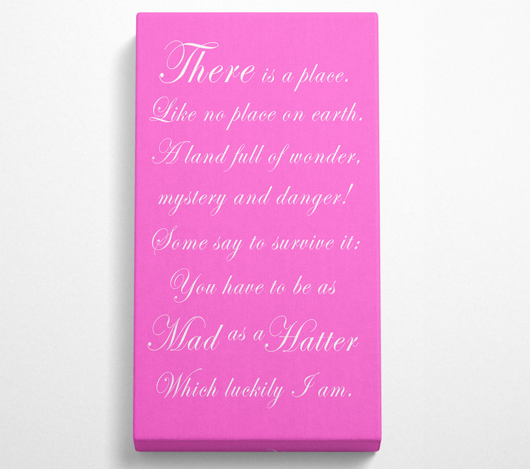  A Canvas Print of Alice In Wonderland As Mad As A Hatter Vivid Pink Canvas Art
