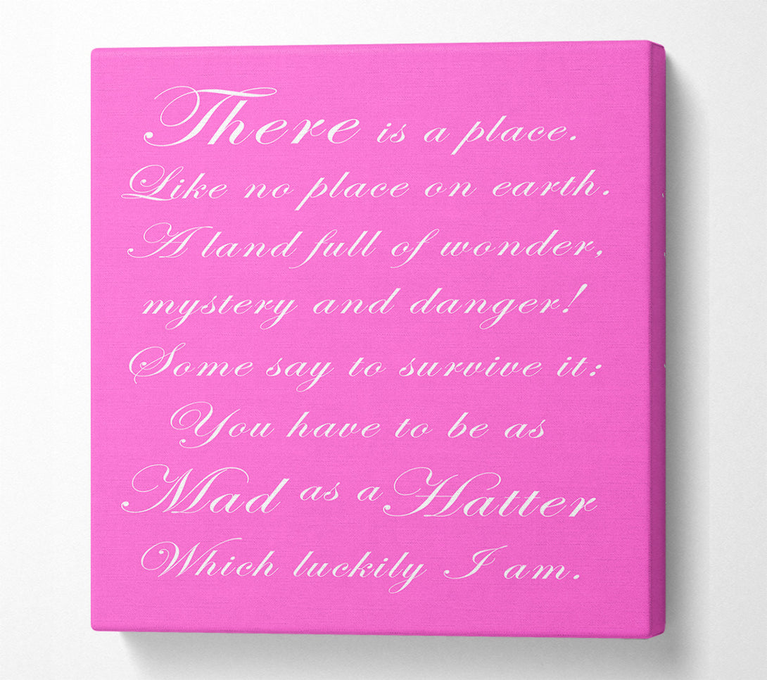  A Canvas Print of Alice In Wonderland As Mad As A Hatter Vivid Pink Canvas Art