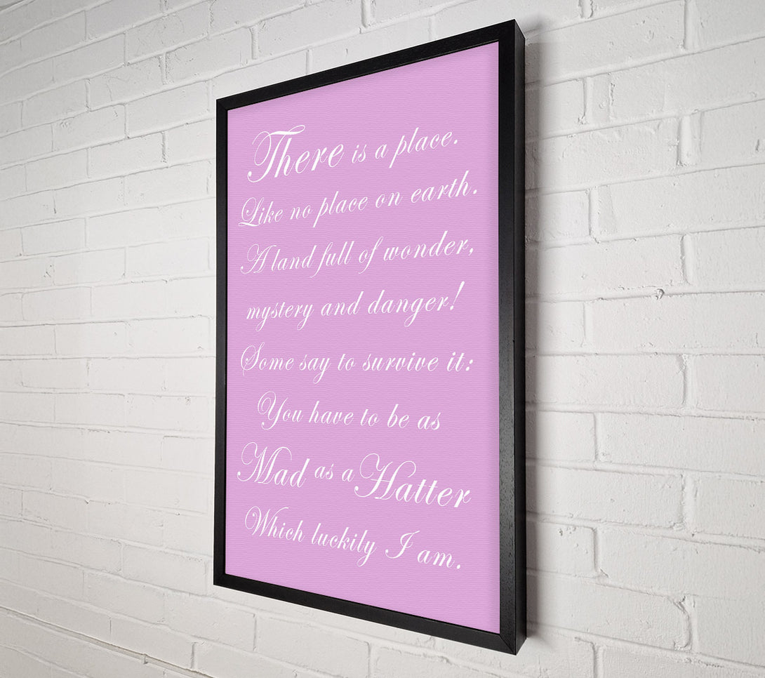  A Canvas Print of Alice In Wonderland As Mad As A Hatter Pink Canvas Print