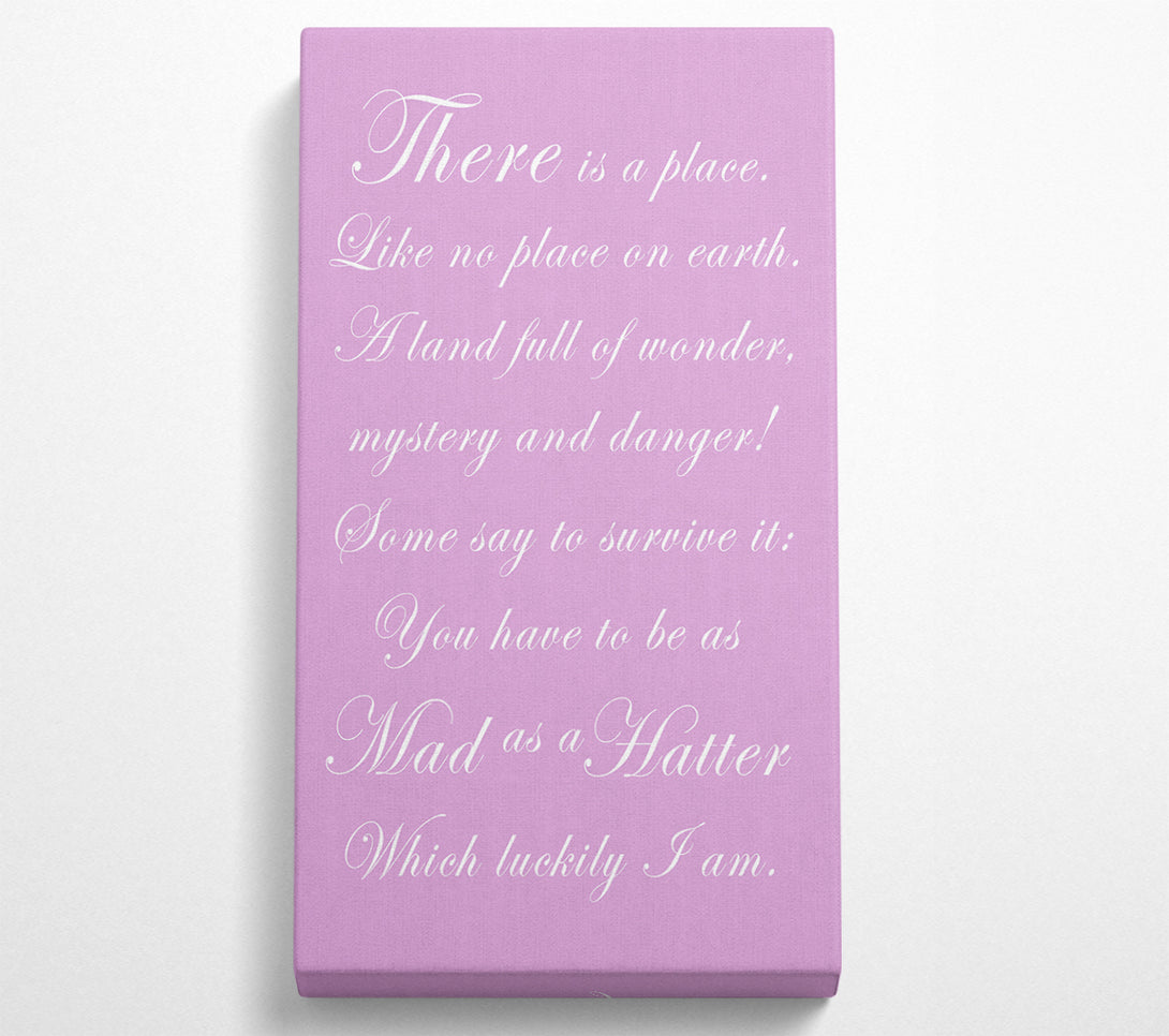  A Canvas Print of Alice In Wonderland As Mad As A Hatter Pink Canvas Print