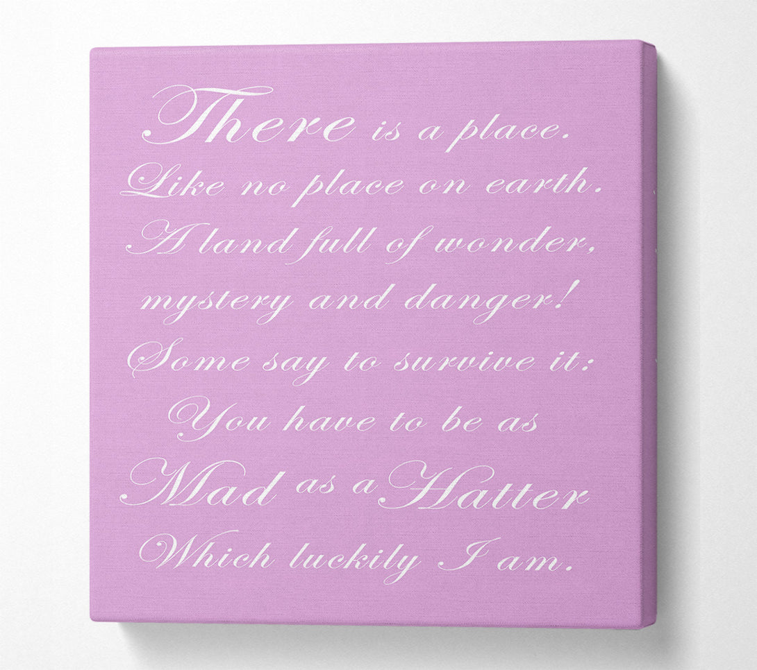  A Canvas Print of Alice In Wonderland As Mad As A Hatter Pink Canvas Print