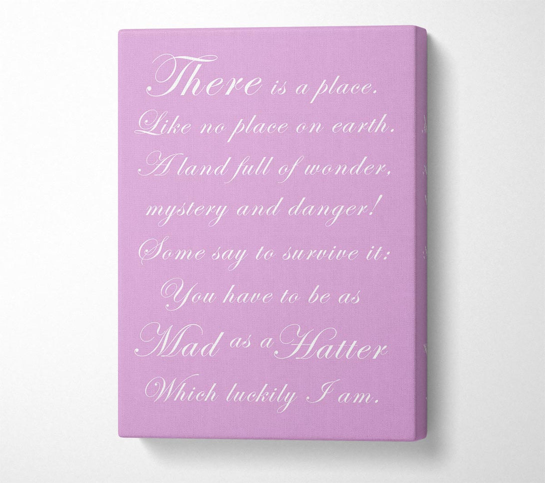  A Canvas Print of Alice In Wonderland As Mad As A Hatter Pink Canvas Print