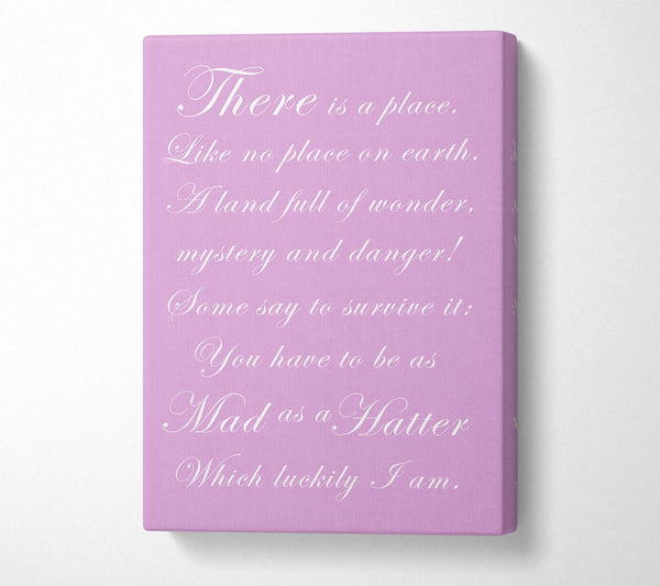  A Canvas Print of Alice In Wonderland As Mad As A Hatter Pink Canvas Print