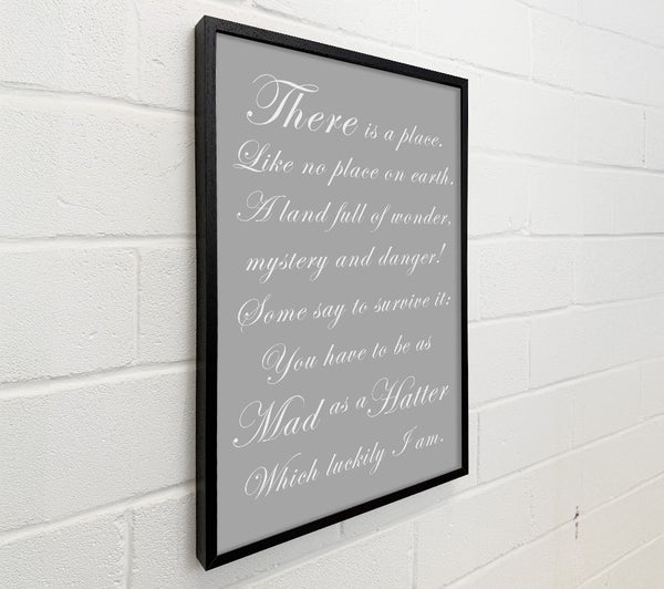 Alice In Wonderland As Mad As A Hatter Grey White