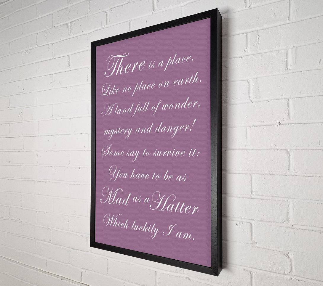  A Canvas Print of Alice In Wonderland As Mad As A Hatter Dusty Pink Canvas Art