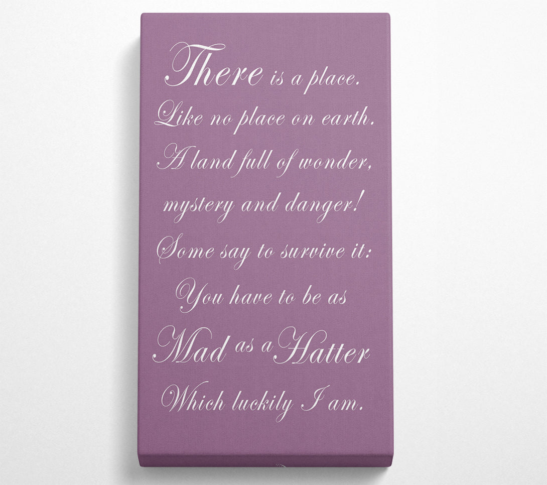  A Canvas Print of Alice In Wonderland As Mad As A Hatter Dusty Pink Canvas Art