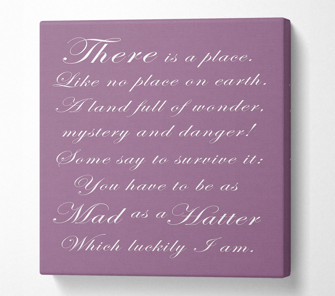  A Canvas Print of Alice In Wonderland As Mad As A Hatter Dusty Pink Canvas Art