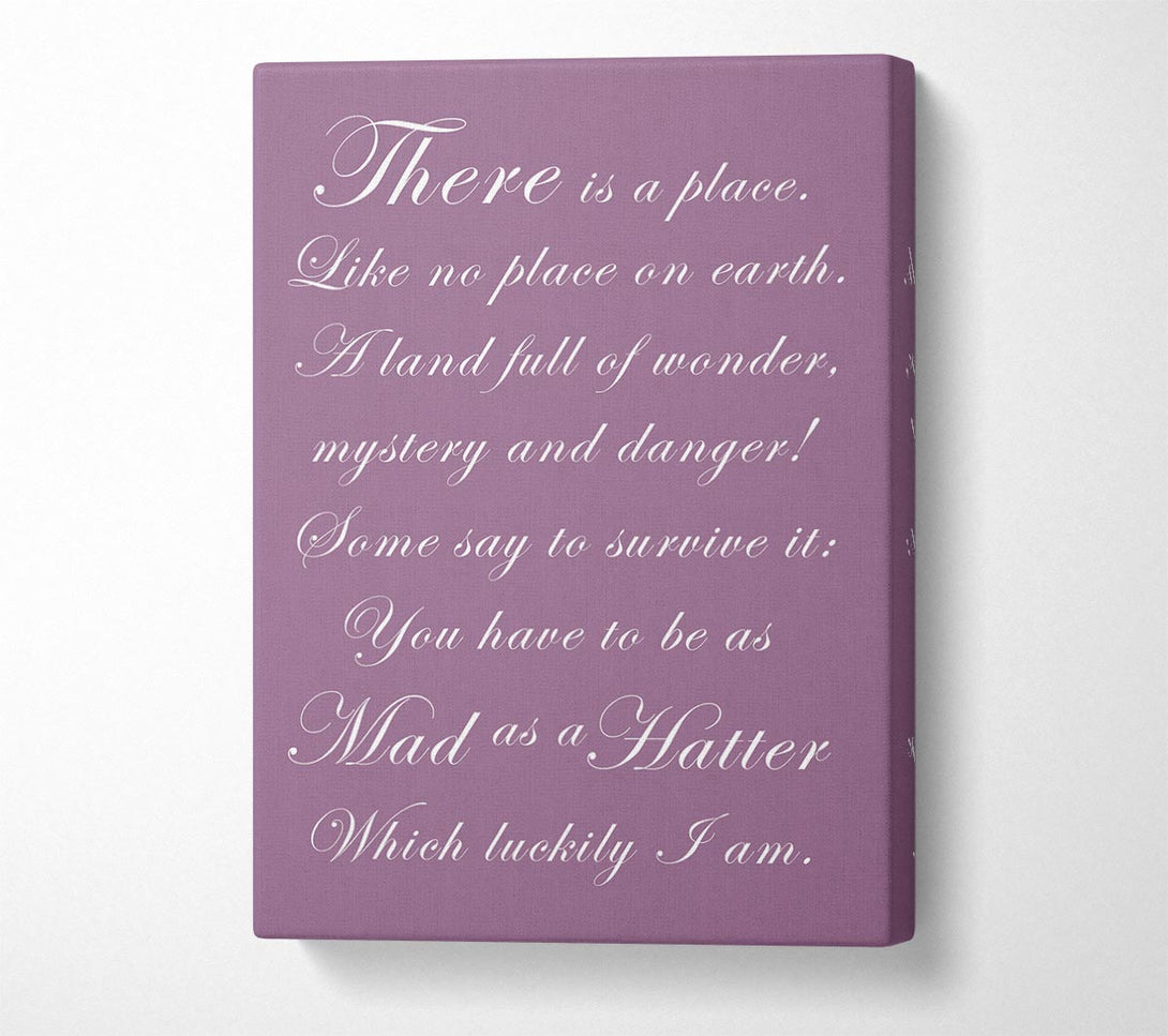  A Canvas Print of Alice In Wonderland As Mad As A Hatter Dusty Pink Canvas Art