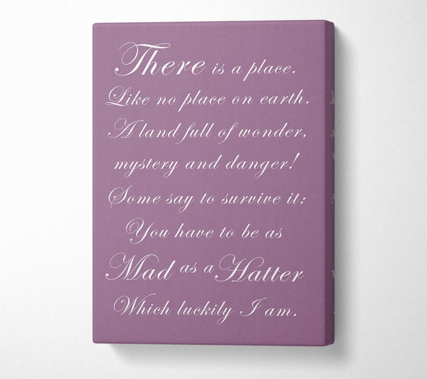  A Canvas Print of Alice In Wonderland As Mad As A Hatter Dusty Pink Canvas Art