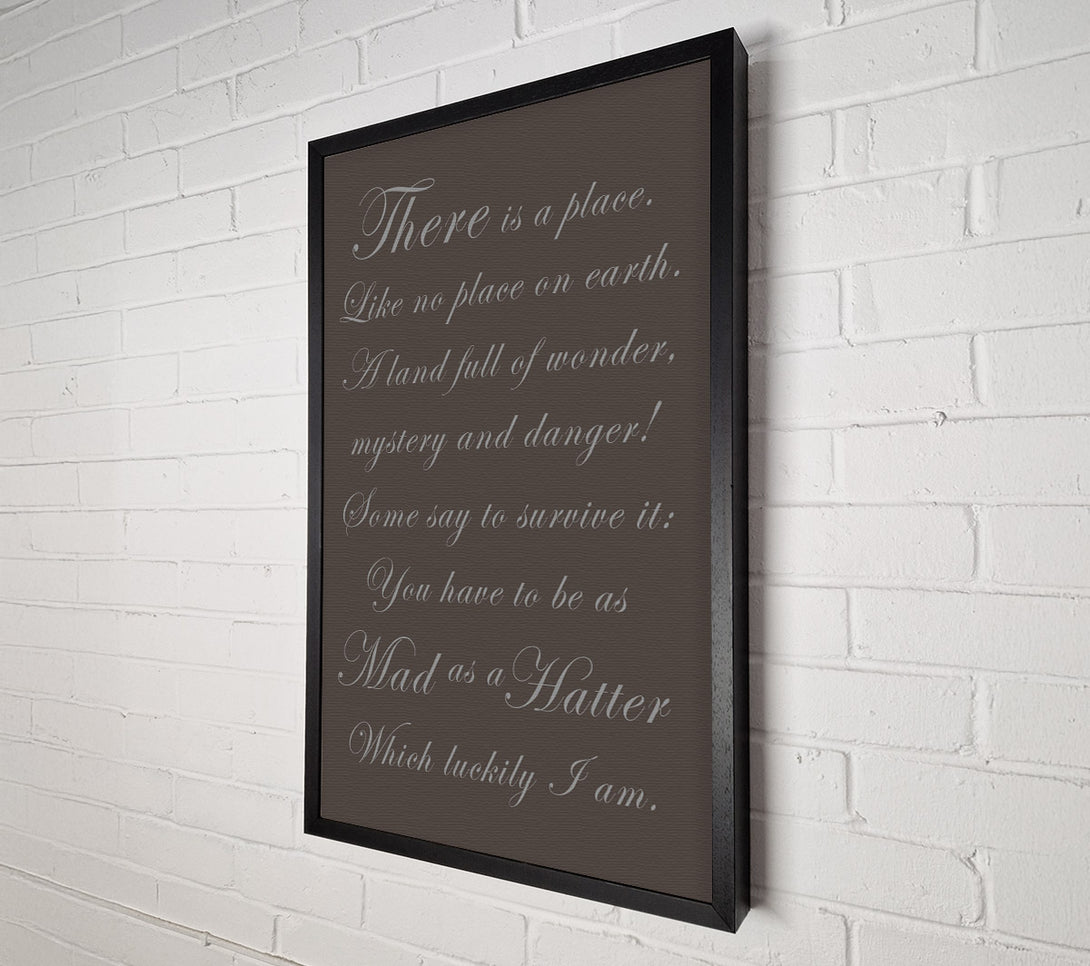  A Canvas Print of Alice In Wonderland As Mad As A Hatter Chocolate Canvas Wall Art