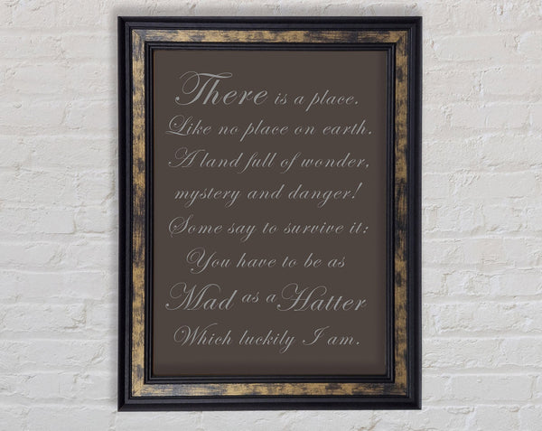 Alice In Wonderland As Mad As A Hatter Chocolate Framed Print