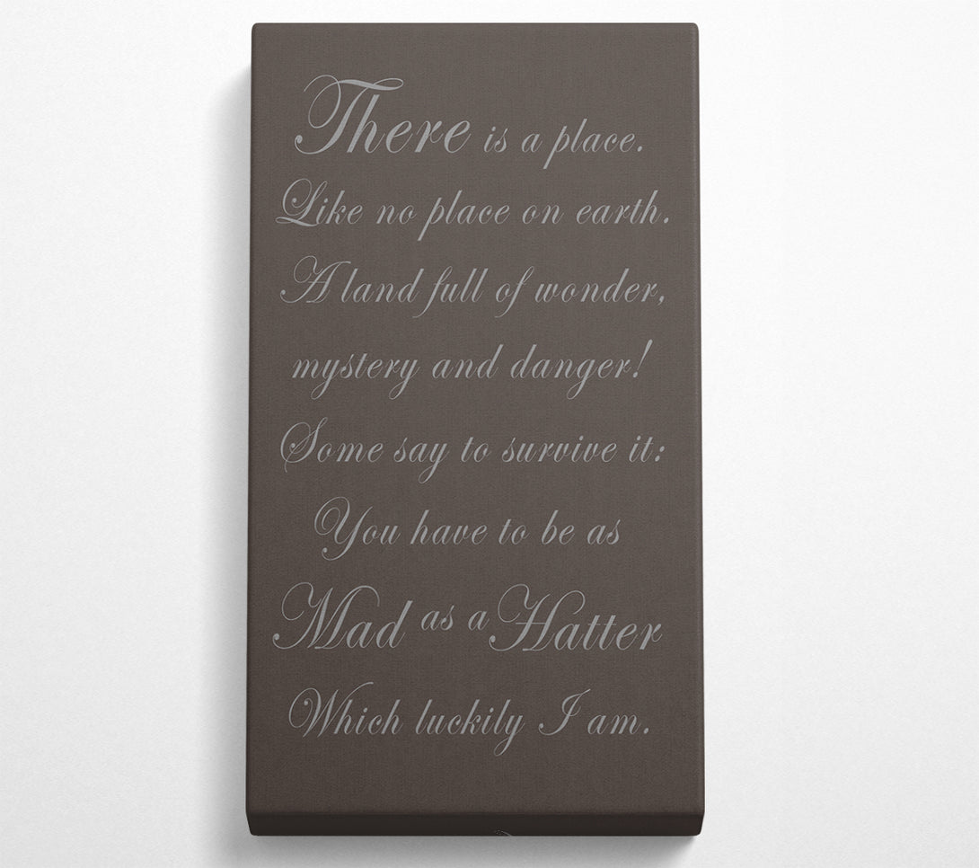  A Canvas Print of Alice In Wonderland As Mad As A Hatter Chocolate Canvas Wall Art