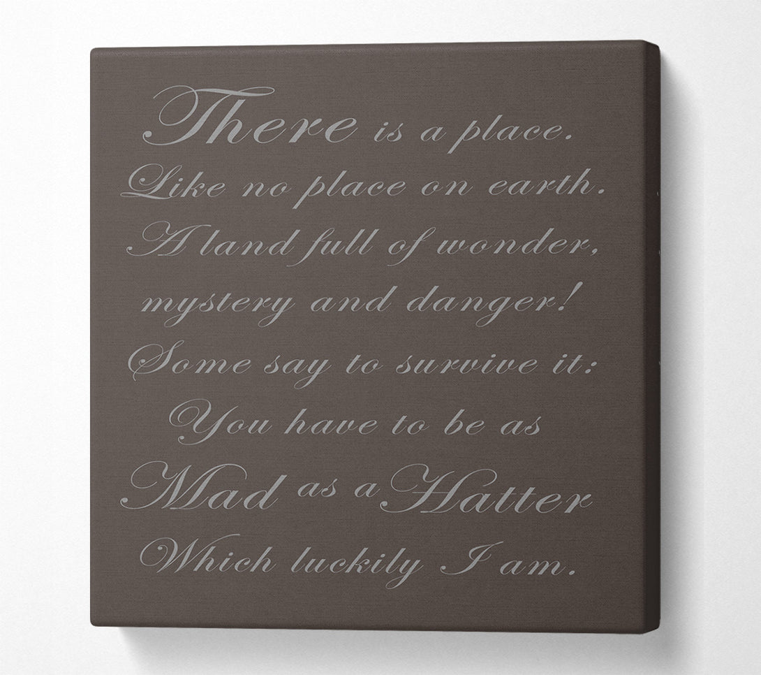  A Canvas Print of Alice In Wonderland As Mad As A Hatter Chocolate Canvas Wall Art