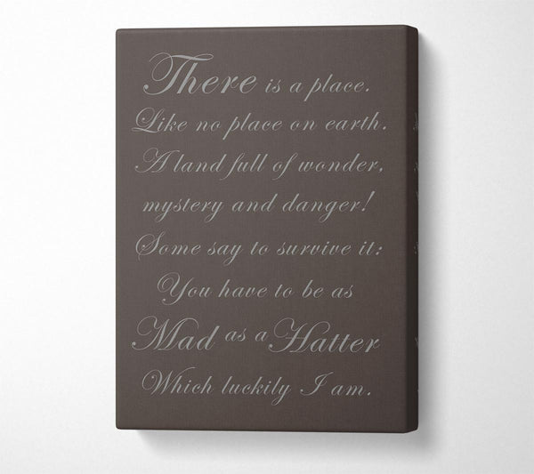  A Canvas Print of Alice In Wonderland As Mad As A Hatter Chocolate Canvas Wall Art