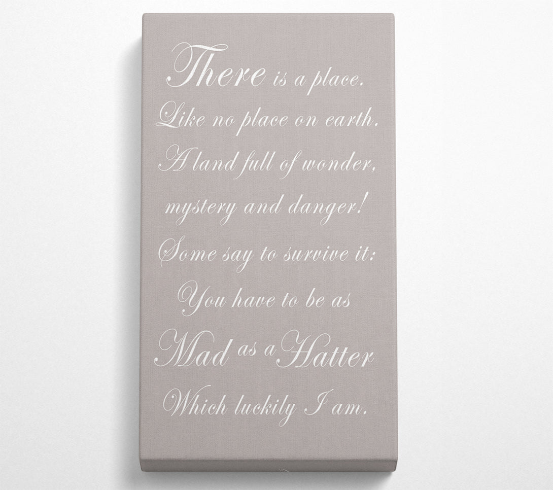  A Canvas Print of Alice In Wonderland As Mad As A Hatter Beige Canvas Print