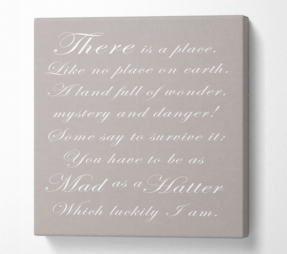  A Canvas Print of Alice In Wonderland As Mad As A Hatter Beige Canvas Print