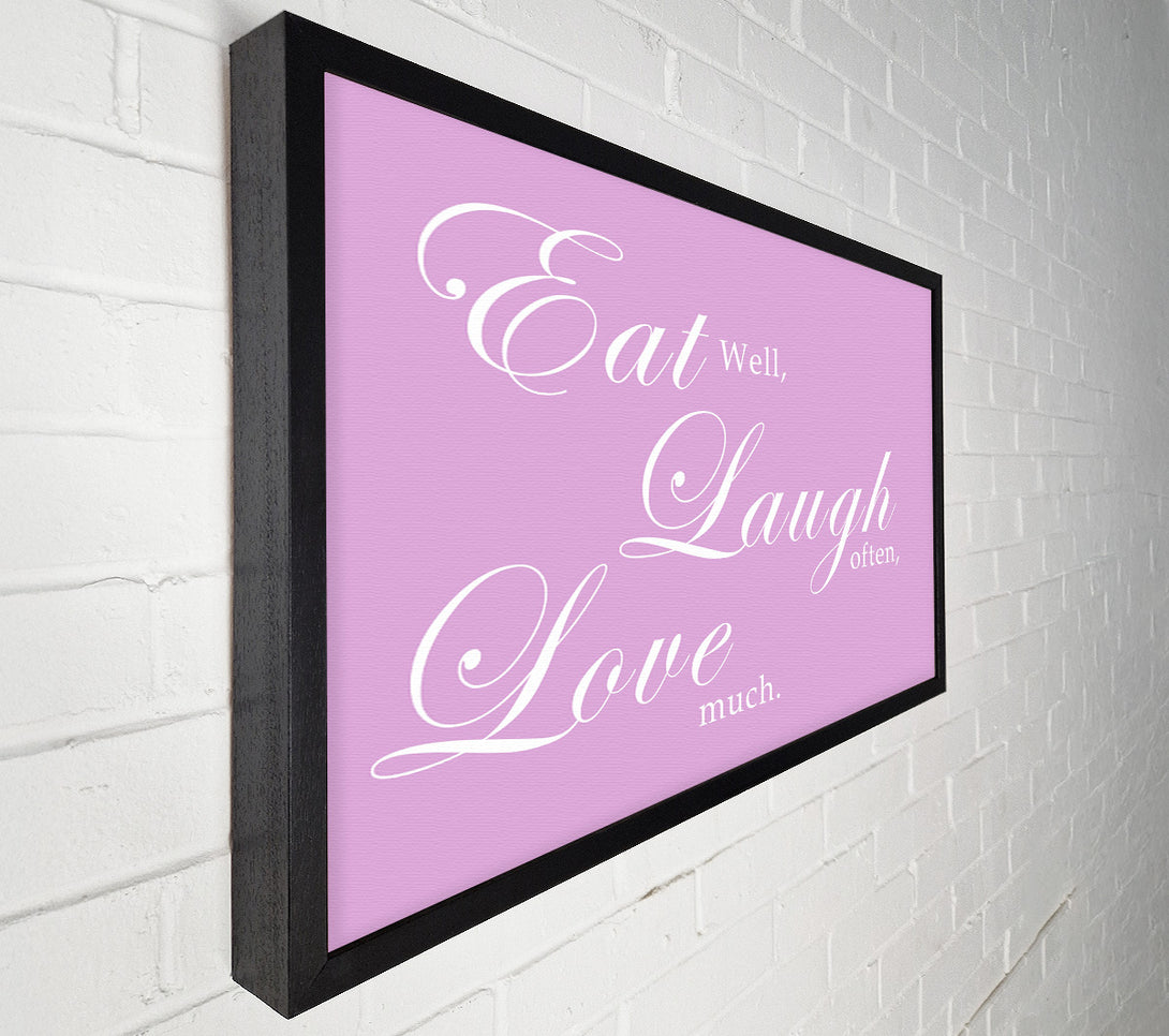  A Canvas Print of Kitchen Quote Eat Laugh Love Pink Canvas Art