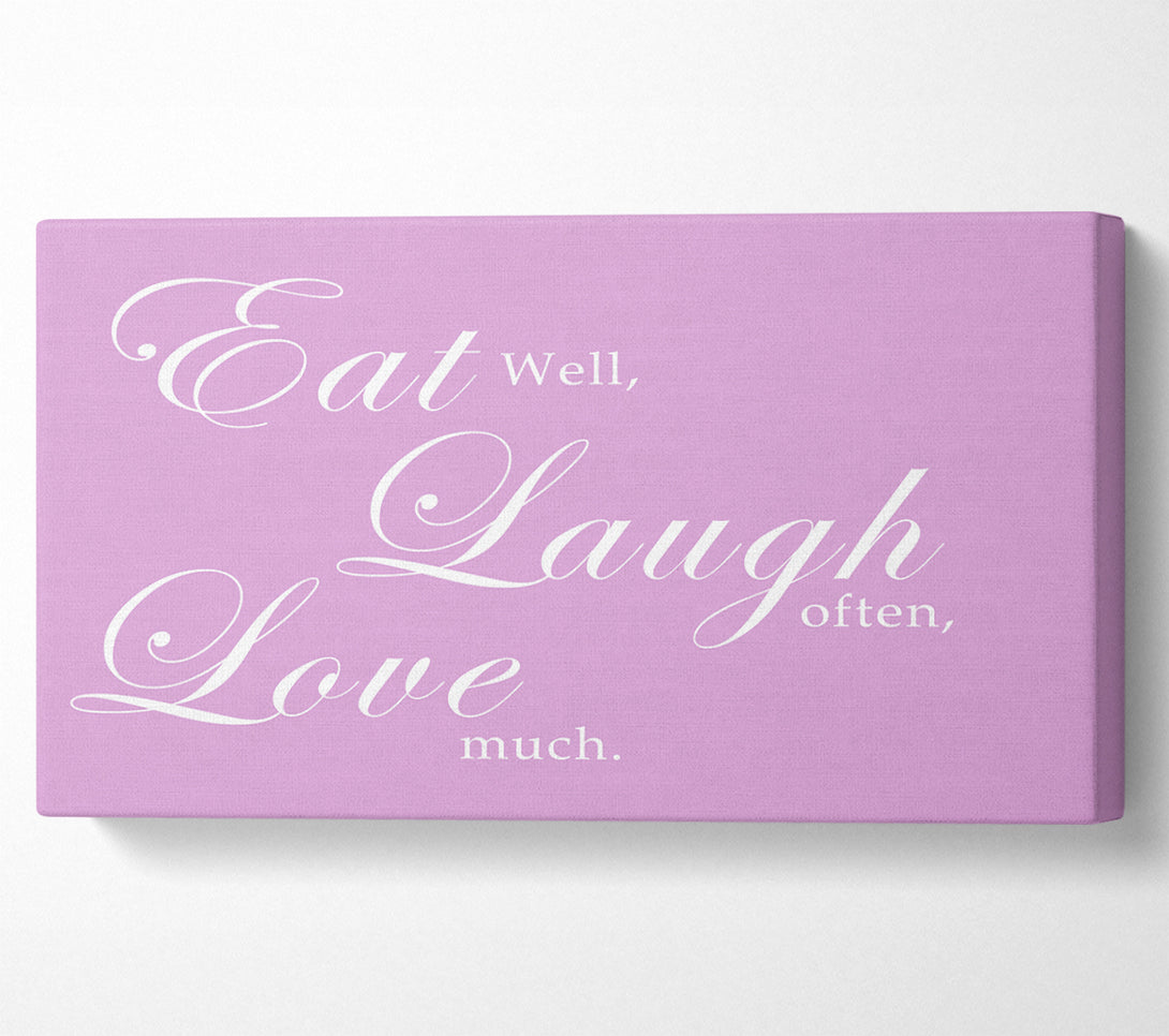  A Canvas Print of Kitchen Quote Eat Laugh Love Pink Canvas Art