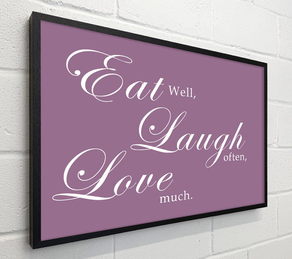 Kitchen Quote Eat Laugh Love Dusty Pink