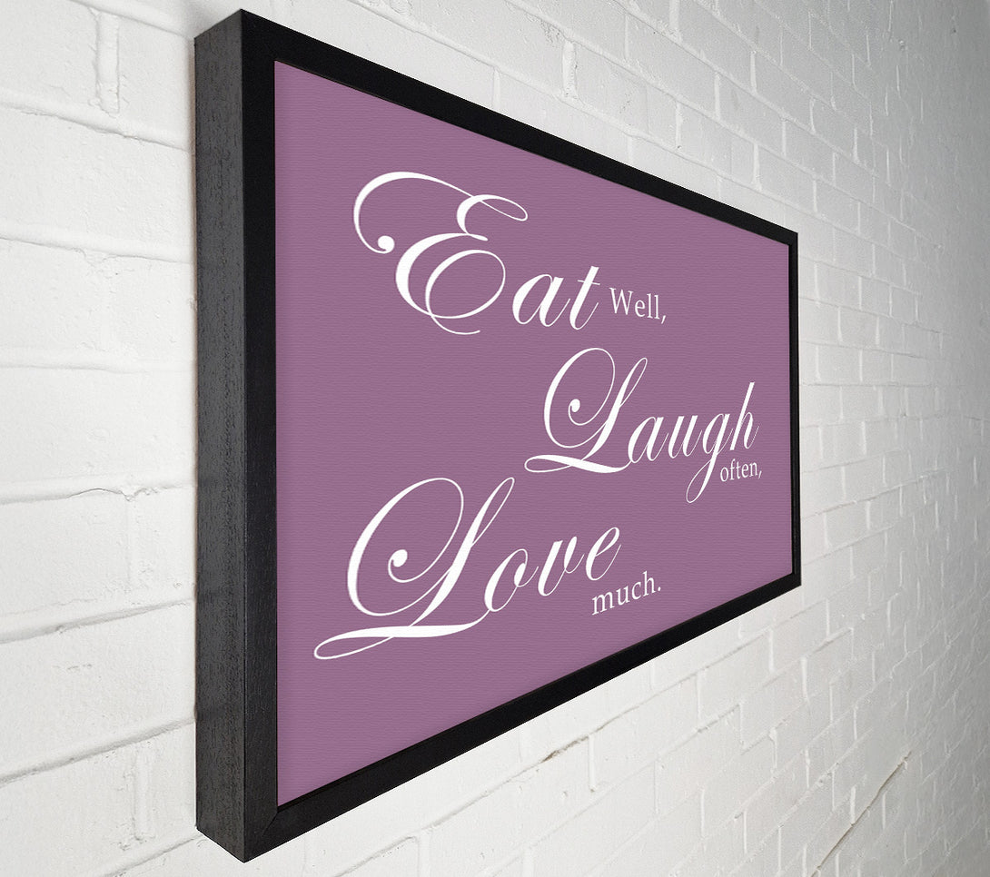  A Canvas Print of Kitchen Quote Eat Laugh Love Dusty Pink Canvas Wall Art