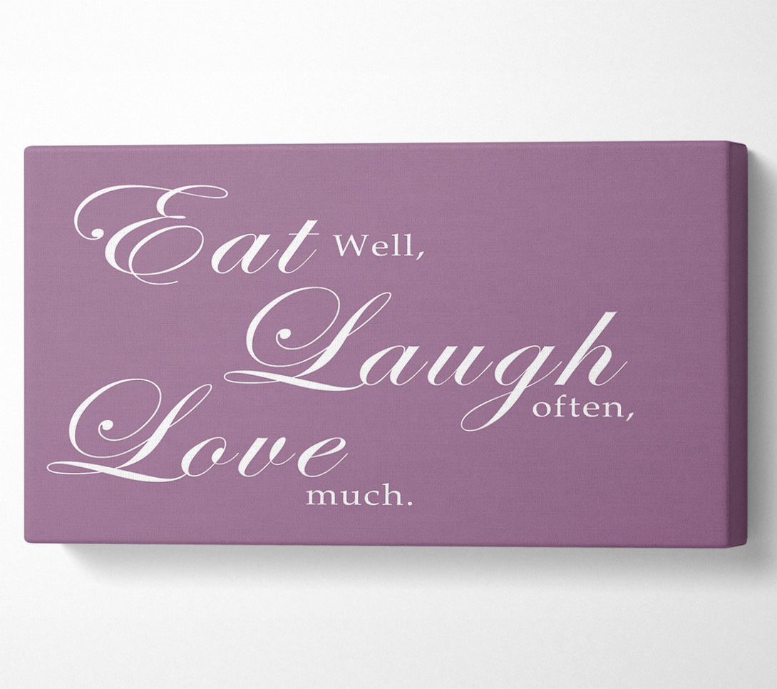  A Canvas Print of Kitchen Quote Eat Laugh Love Dusty Pink Canvas Wall Art