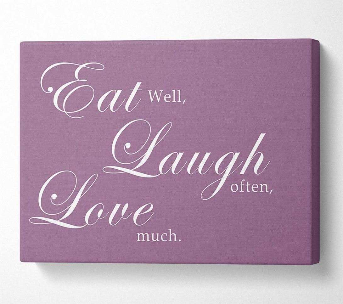 A Canvas Print of Kitchen Quote Eat Laugh Love Dusty Pink Canvas Wall Art