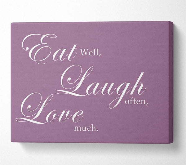  A Canvas Print of Kitchen Quote Eat Laugh Love Dusty Pink Canvas Wall Art