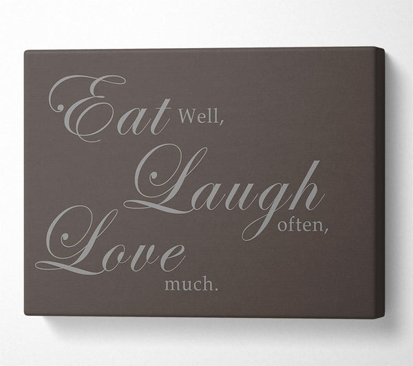 A Canvas Print of Kitchen Quote Eat Laugh Love Chocolate Canvas Wall Art