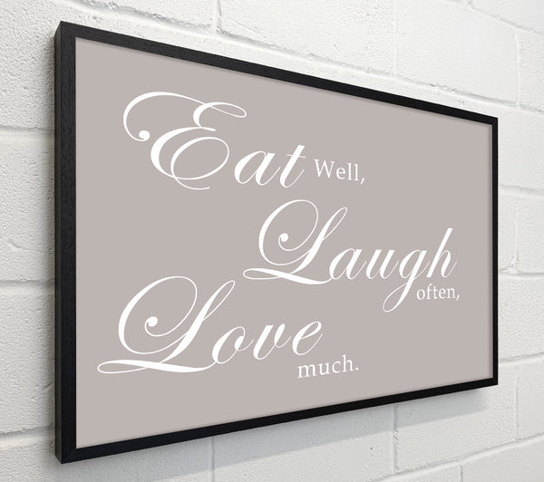 Kitchen Quote Eat Laugh Love Beige