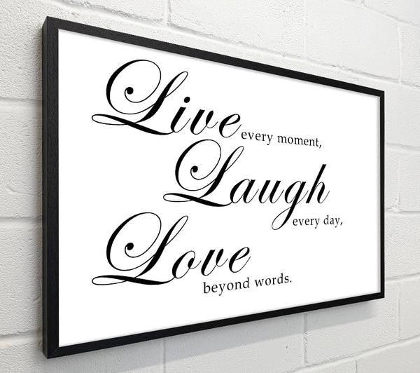 Love Quote Live Laugh Love 2 White