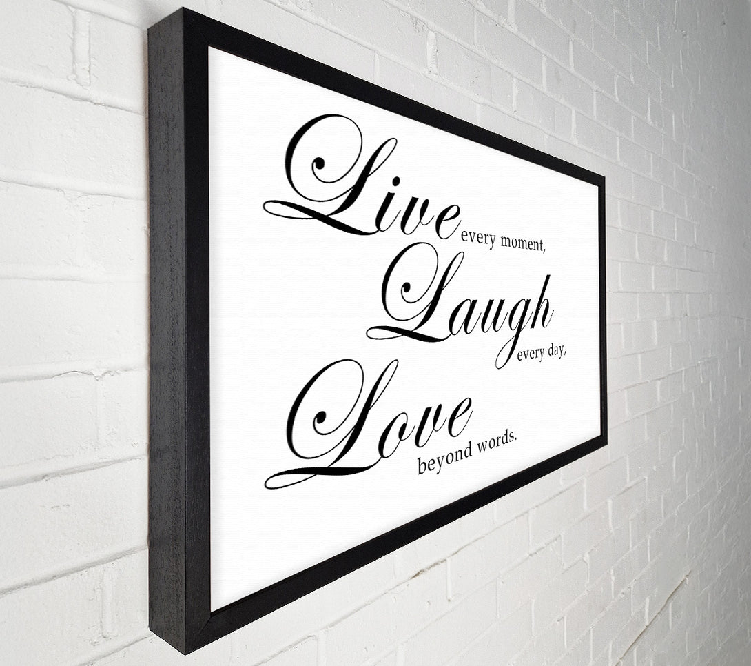  A Canvas Print of Love Quote Live Laugh Love 2 White Canvas Print