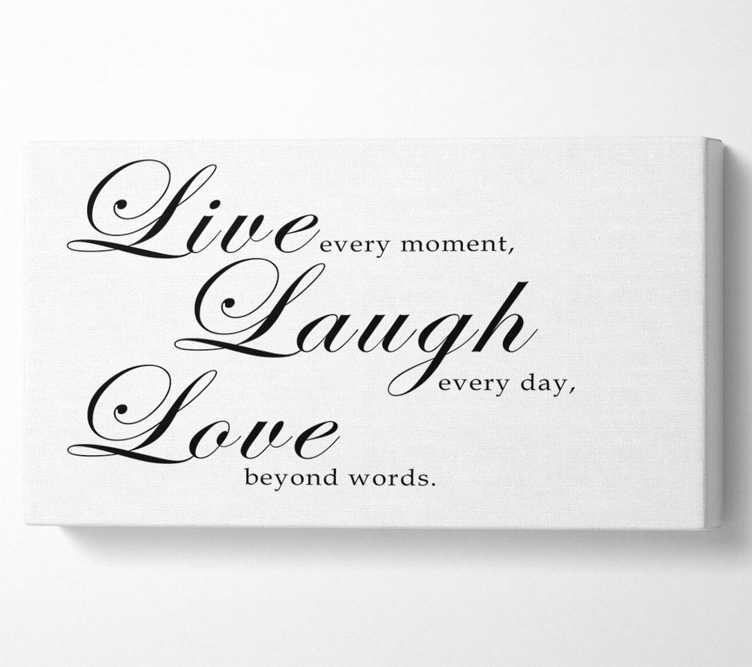  A Canvas Print of Love Quote Live Laugh Love 2 White Canvas Print
