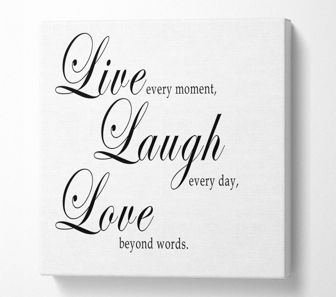  A Canvas Print of Love Quote Live Laugh Love 2 White Canvas Print