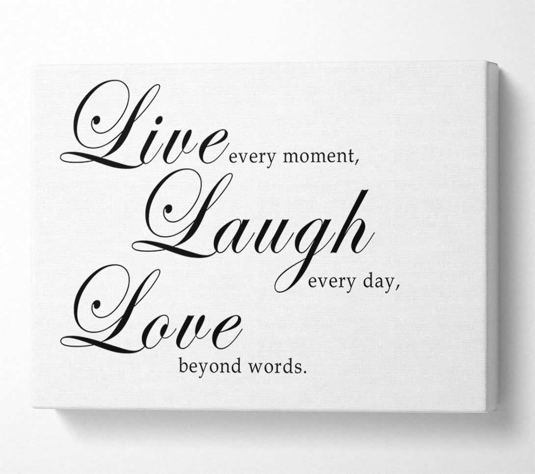  A Canvas Print of Love Quote Live Laugh Love 2 White Canvas Print