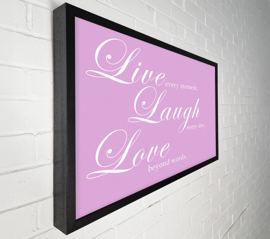  A Canvas Print of Love Quote Live Laugh Love 2 Pink Canvas Art