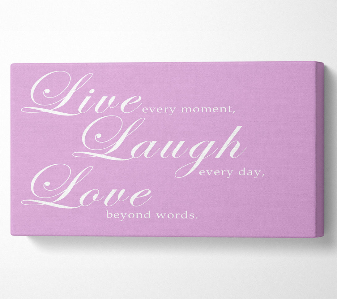  A Canvas Print of Love Quote Live Laugh Love 2 Pink Canvas Art