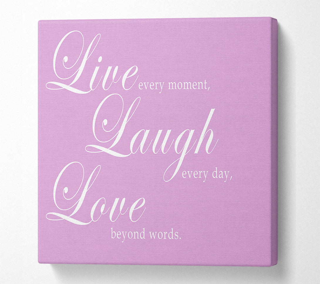  A Canvas Print of Love Quote Live Laugh Love 2 Pink Canvas Art