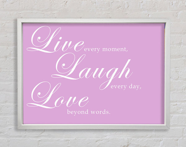 Love Quote Live Laugh Love 2 Pink Framed Print