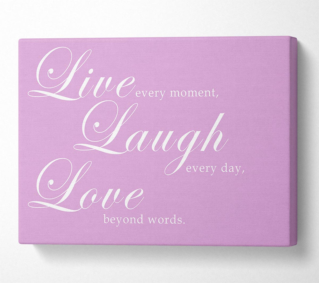  A Canvas Print of Love Quote Live Laugh Love 2 Pink Canvas Art