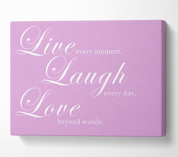  A Canvas Print of Love Quote Live Laugh Love 2 Pink Canvas Art
