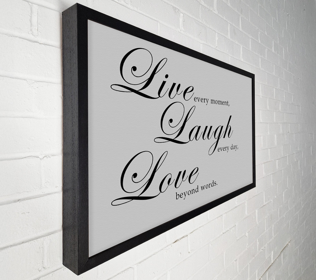  A Canvas Print of Family Quote Live Laugh Love 2 Grey Canvas Print