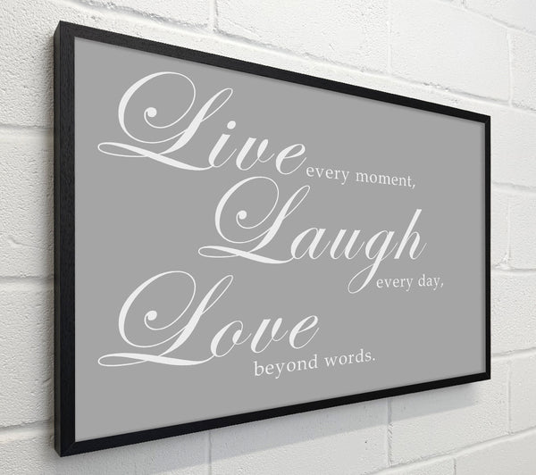 Family Quote Live Laugh Love 2 Grey White