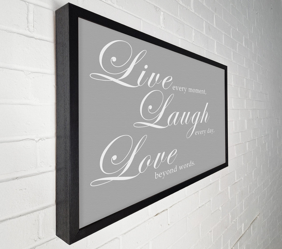  A Canvas Print of Family Quote Live Laugh Love 2 Grey White Canvas Print