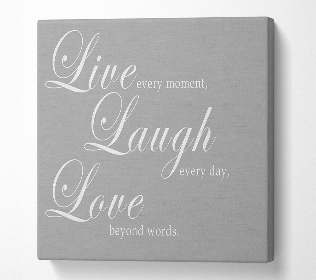 A Canvas Print of Family Quote Live Laugh Love 2 Grey White Canvas Print