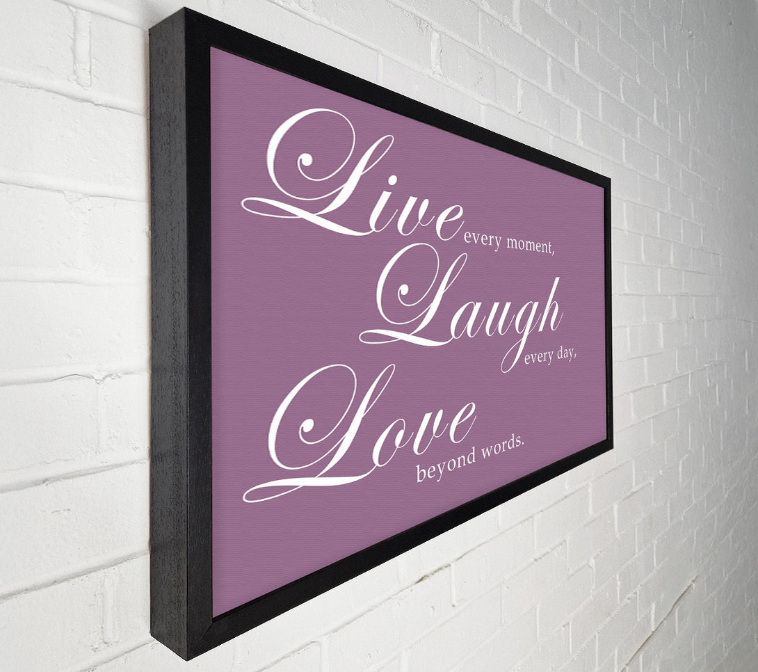  A Canvas Print of Family Quote Live Laugh Love 2 Dusty Pink Canvas Wall Art