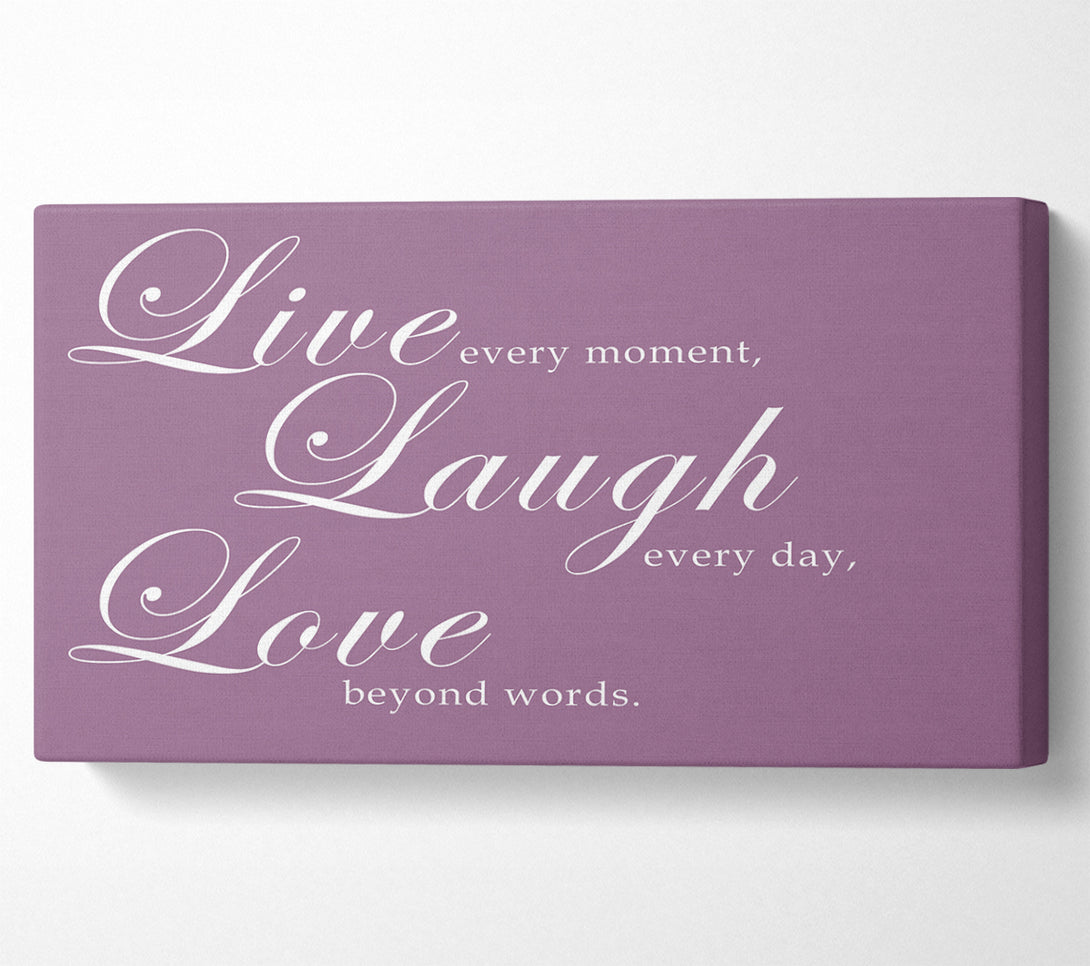  A Canvas Print of Family Quote Live Laugh Love 2 Dusty Pink Canvas Wall Art
